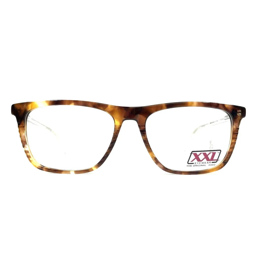 XXL Eyeglasses Frames PELICAN TORTOISE Brown Clear Square Full Rim 57-18-150